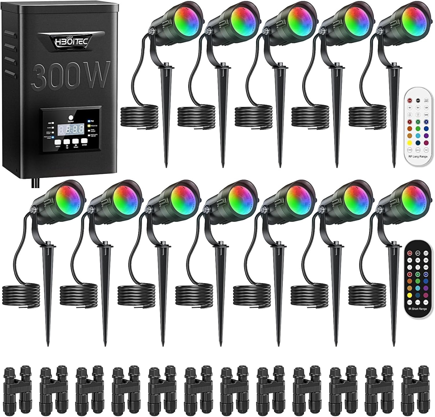 Outdoor Lighting Kits Low Voltage - HIBOITEC 12W RGBCWWW Landschaftsbeleuchtungs-Set mit 300W