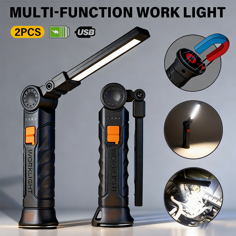 Outdoor Lighting Usb - Tragbare COB-LED-Taschenlampe, USB wiederaufladbar, Arbeitsleuchte, magnetische