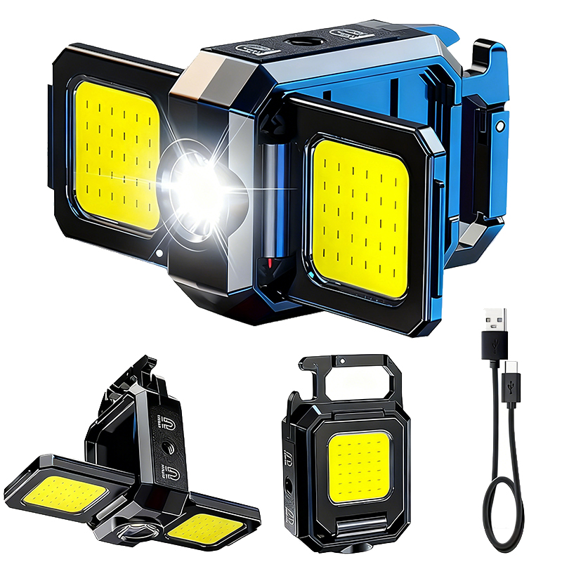 Outdoor Lighting Usb - Mini-Taschenlampe, Schlüsselanhänger-Licht, COB-Arbeitsleuchte, wiederaufladbare USB-Lampe mit