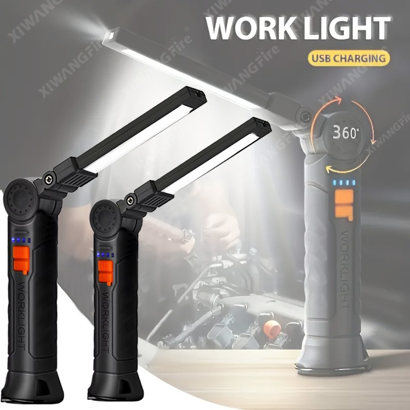 Outdoor Lighting Electric - Wiederaufladbare LED-Taschenlampe, Arbeitsleuchte mit Magnet und