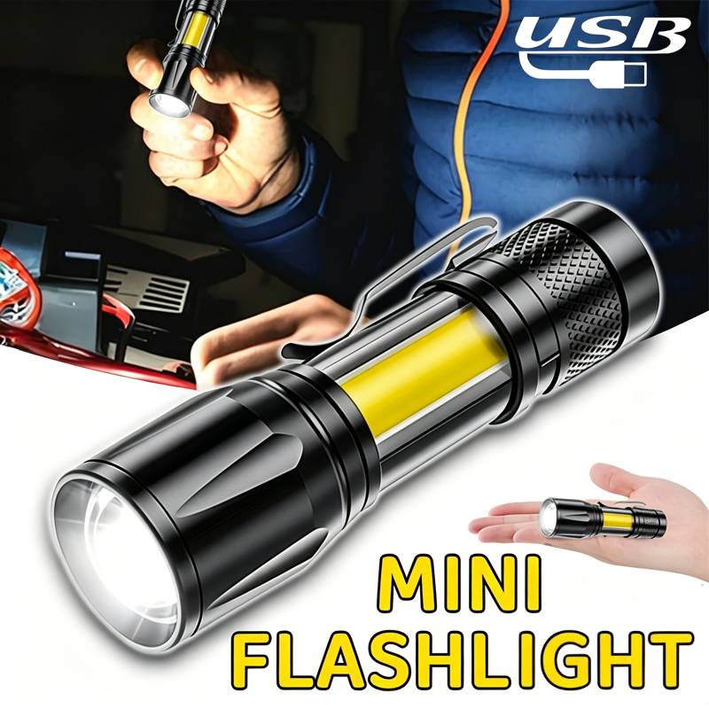 Outdoor Lighting Usb - Mini-LED-Taschenlampe, COB-Flutlicht, tragbare Arbeitstaschenlampe, wiederaufladbare USB-Laterne,