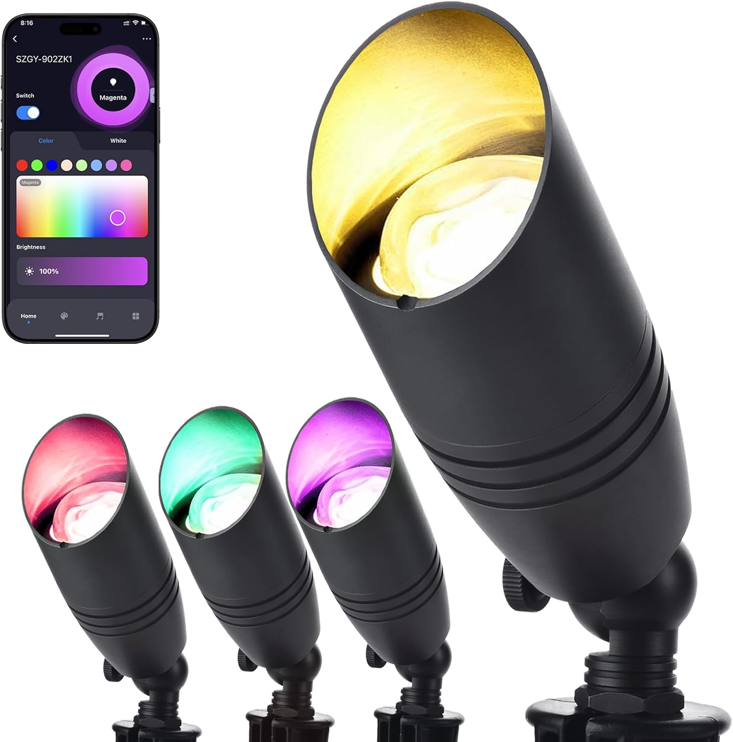 Outdoor Lighting Kits Low Voltage - RGB Niederspannungs-Landschaftsbeleuchtungsset 12 Volt Farbwechselnde Landschaftsleuchten