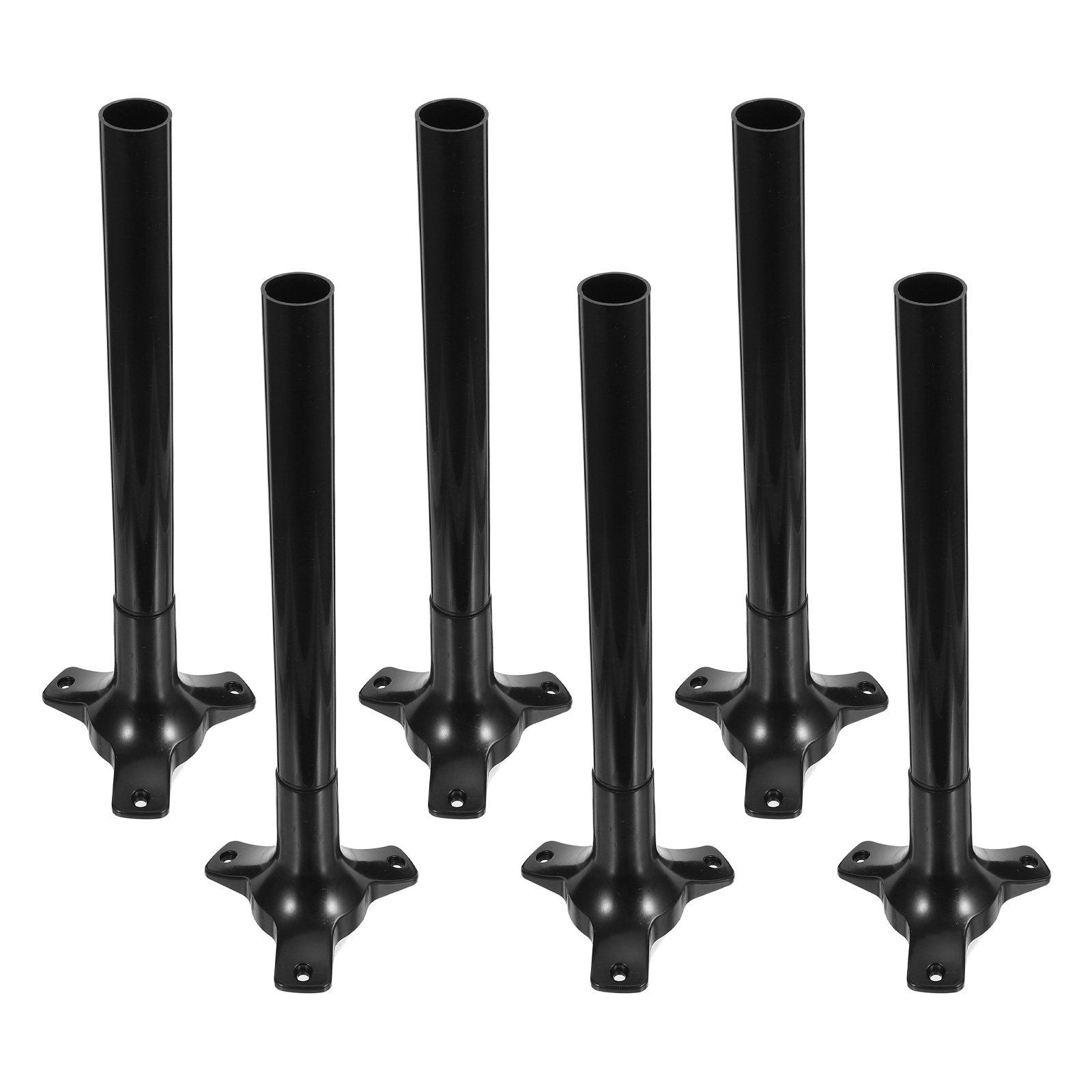 Outdoor Lighting Poles - 6er-Set Gartenfackel-Bodenständer, Solar-Flammenlicht, Ersatzstange, dreieckige Basis,