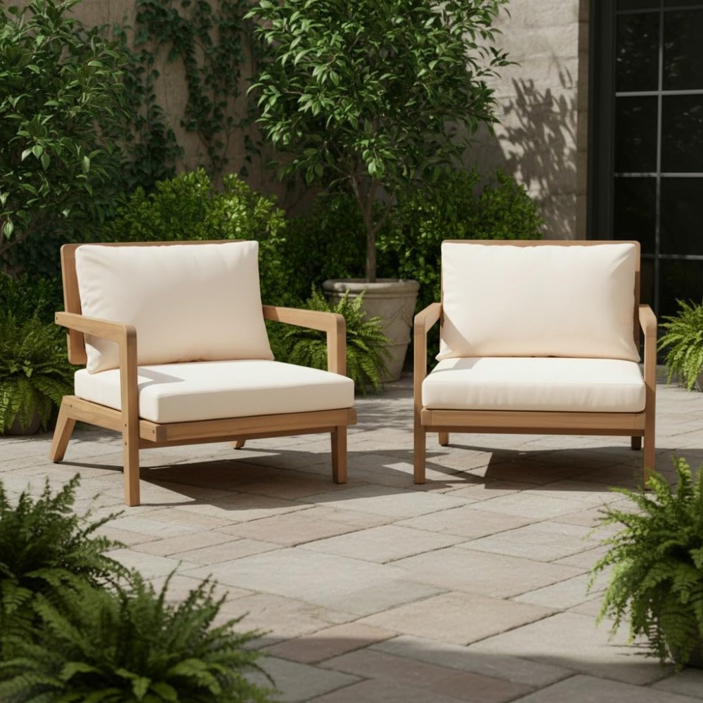 Outdoor Lighting Mid Century Modern - Set mit 2 Mid-Century Modern Outdoor-Loungesesseln