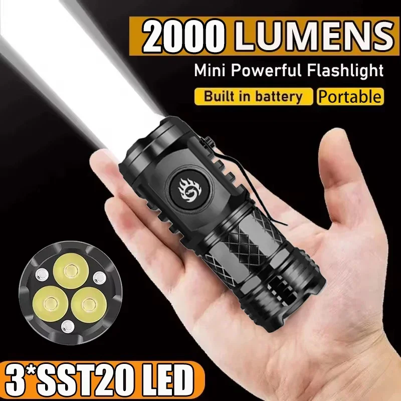 Outdoor Lighting Globes - Hochleistungs-Taktische Taschenlampe 3LED Mini-Schlüsselanhänger-Fackel USB-Aufladbar Wasserdichte