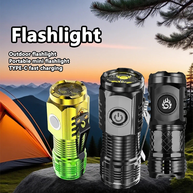 Outdoor Lighting Globes - Superhelle MINI-LED-Taschenlampe, wiederaufladbar, Angelbeleuchtung, Laterne, leistungsstarke