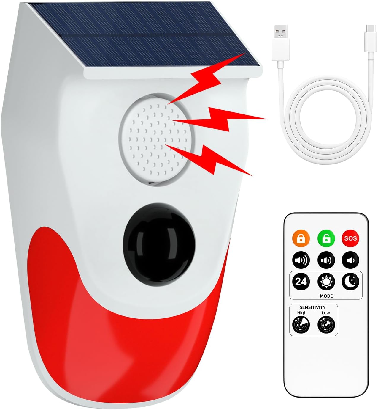 Solar-Bewegungsmelder-Alarm fü – Photocell Outdoor Lighting Bewertung und Preis
