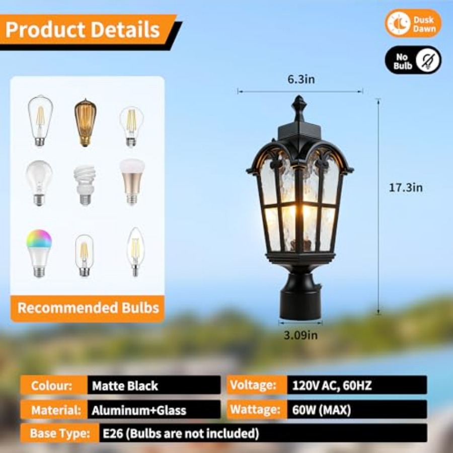 Sensor-Außenpfostenleuchten, w – Outdoor Lighting Lamp Bewertung und Preis