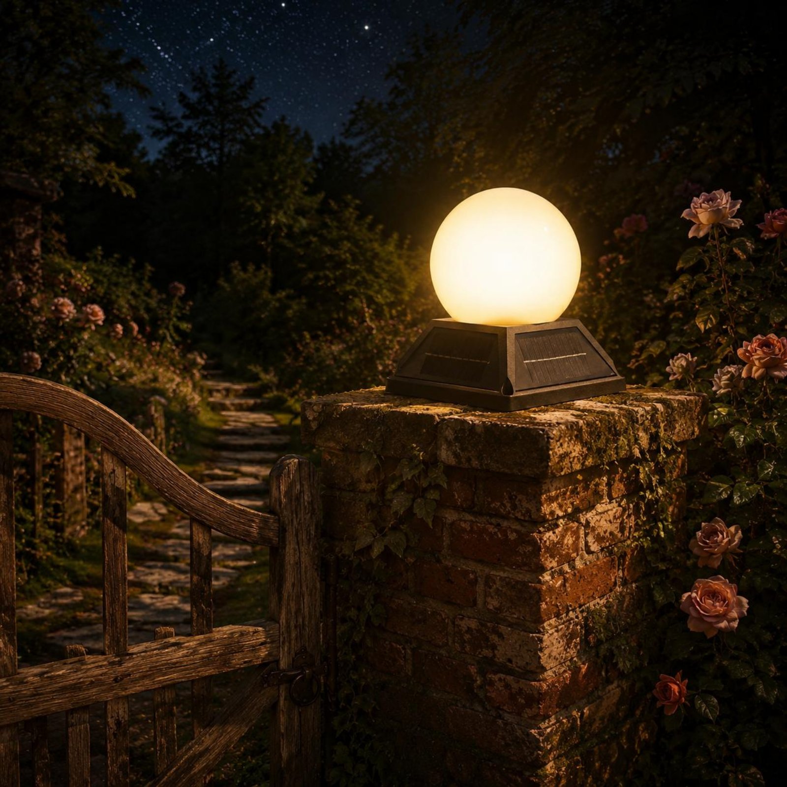 Solar-Pfostenkappenleuchte mit – Outdoor Lighting Globes Bewertung und Preis
