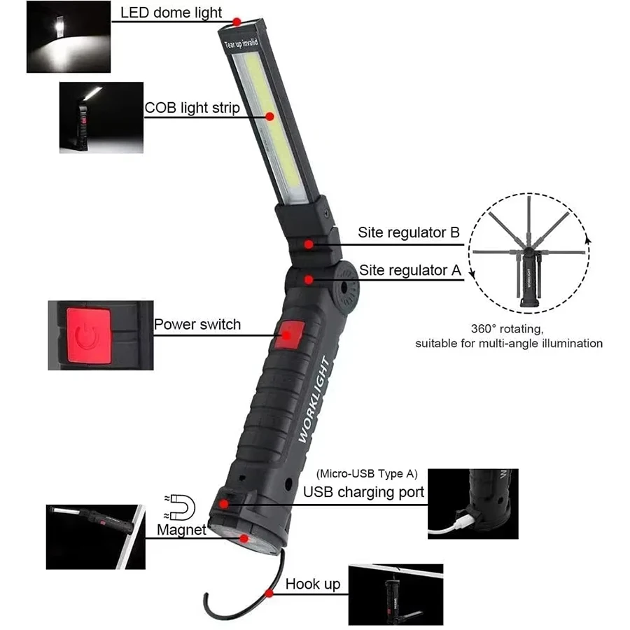 Neue tragbare COB-LED-Taschenl – Outdoor Lighting Usb Bewertung und Preis