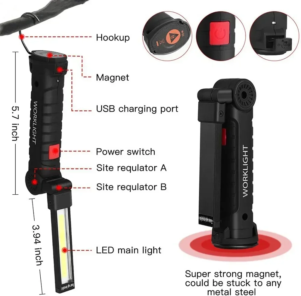 LED COB Taschenlampe USB wiede – Outdoor Lighting Electric Bewertung und Preis